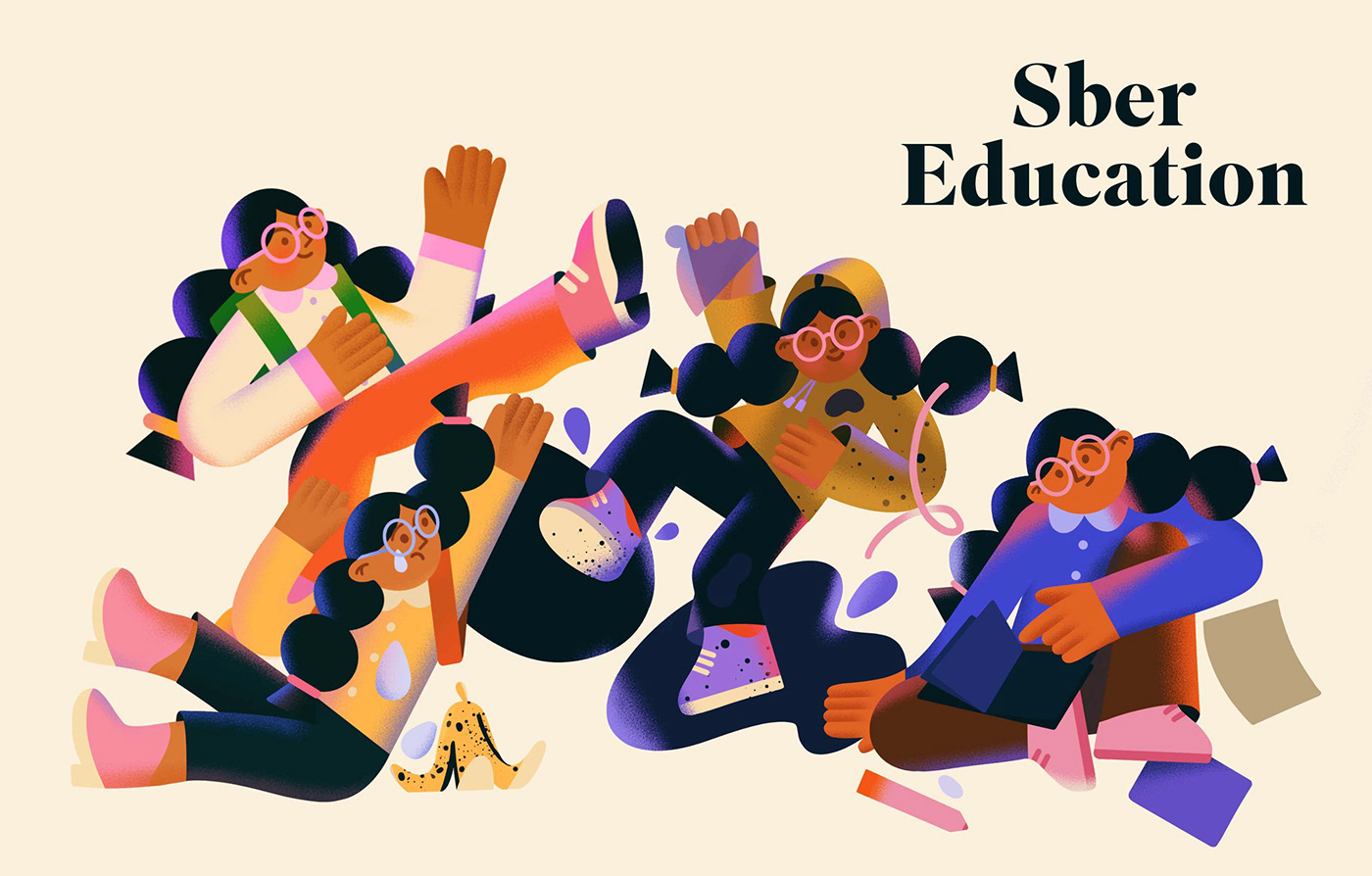 Sber Education Creative Illustration Campaign