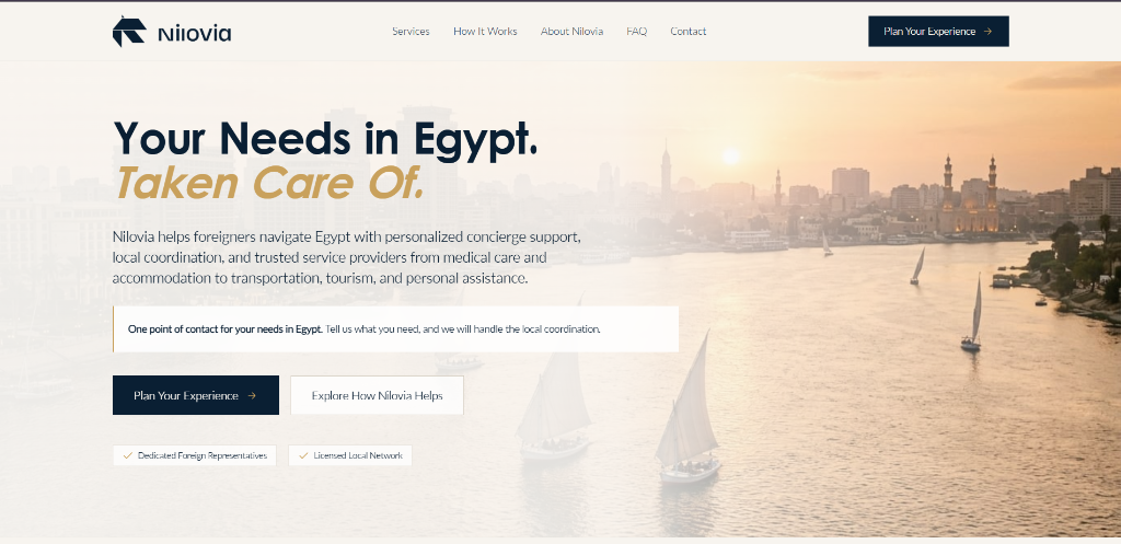Nilovia Agency web interface